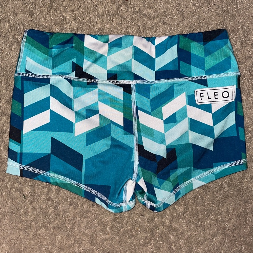 Fleo Pheonex Jewel  Geo Turquoise green Athletic Shorts